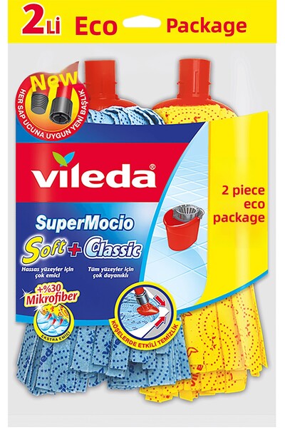 Vileda عبوة Supermocio البيئية المكونة من قطعتين