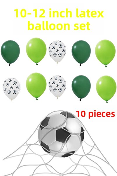 Patladı Gitti 10-12 Inch Soccer Ball Light and Dark Green Balloon 10Pcs
