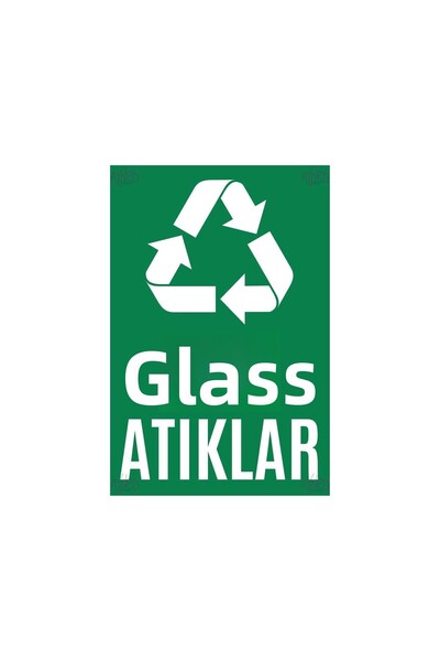 Hayg Equipment Aluminum Warning Sign for Glass Waste Bin – Indoor/Outdoor Use - 15X22.5 cm