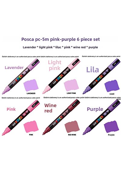 POSCA Pc-5M 6-Piece Pen Set - Nature Colors (Classic Series)