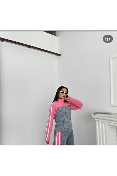 coast moda Women's Threaded 3-Thread Detailed Premium Zippered Jacket