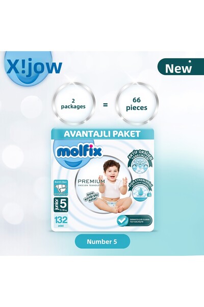Molfix Premium Advantageous Package Size 5 132 Pieces