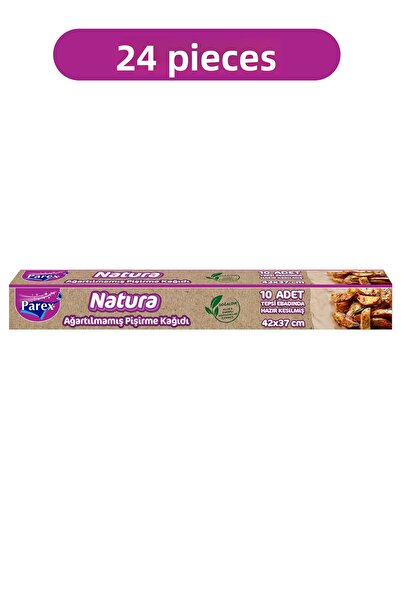 Parex ورق طهي طبيعي غير مبيض جاهز للقطع 10 قطع 42×37 سم 24 عبوة