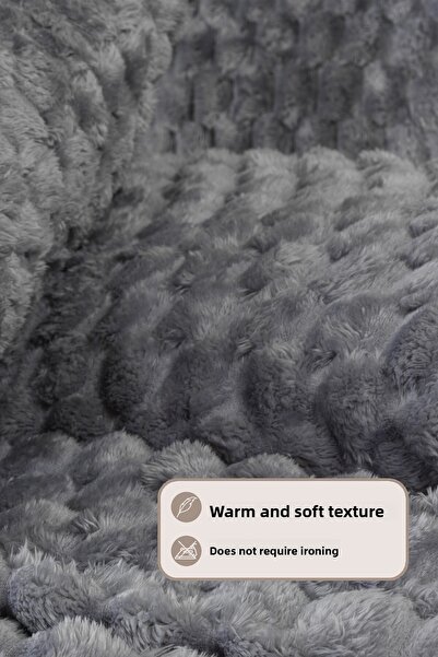 Elart Polen Blanket Set Double Size Wellsoft 3 Pieces (230X250 cm) Anthracite