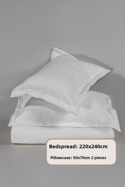 Elart Infınıtıy Bedspread Set Double Size (240X250 cm) Cream
