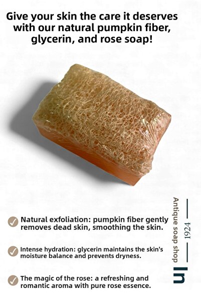 AS ANTİK SABUNHANE 1924 Pumpkin Fiber Glycerin Rose Soap