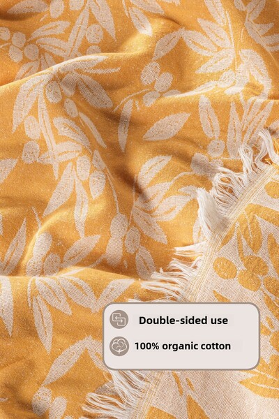Elart Tina Pike Bedspread Double Size 100% Cotton (220X240 cm) Yellow