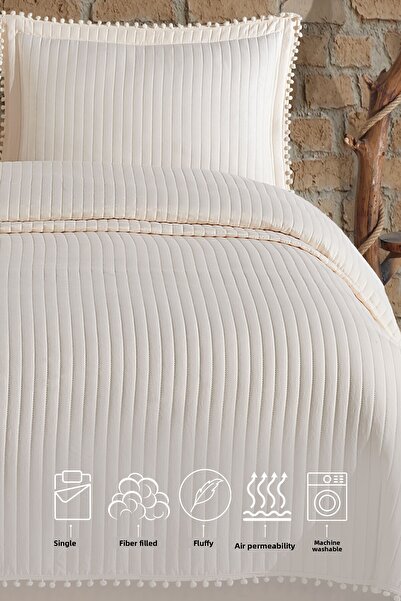 Elart Florita Bedspread Set Single (180X240 cm) Cream