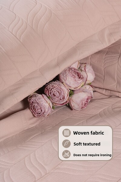 Elart Fashion Bedspread Set Double Size (240X250 cm) Dusty Rose