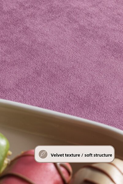 Elart Soft Velvet Tablecloth Rectangular (150X220 cm) Dusty Rose