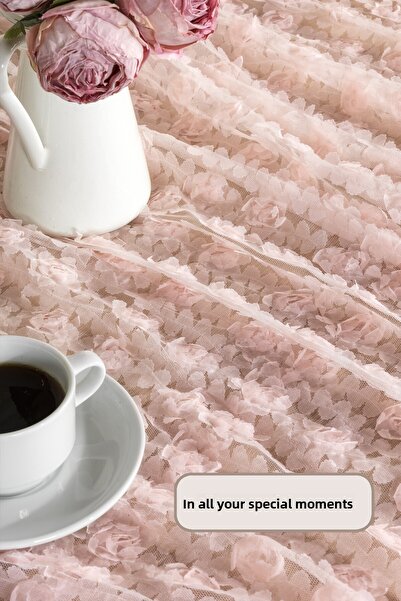 Elart Hasbahçe Tablecloth 3D (125X210 cm) Powder