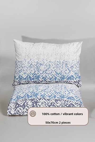 Elart Husă de pernă Azur Bumbac 2 bucăți (50x70 cm) Albastru