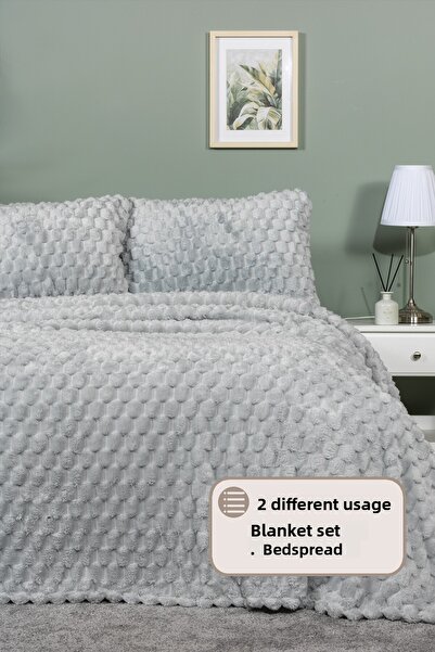 Elart Polen Blanket Set Single Wellsoft 2 Pieces (180X240 cm) Gray