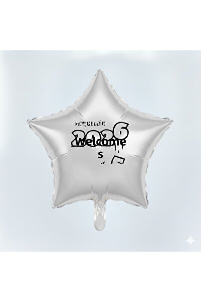 Organizasyon Pazarı Welcome 2026 Foil Balloon Christmas Ornament Party Decoration Christmas Tree Ornament Silver Star