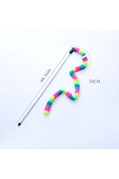 HESPERUS Pet Rainbow Tassel Cat Fishing Rod – Durable Plastic Handle Toy