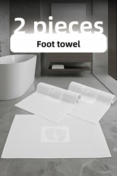 Çeyizim 2 Pieces 100% Cotton Best Absorbent Foot Towel: Comfortable Bath Mat ...