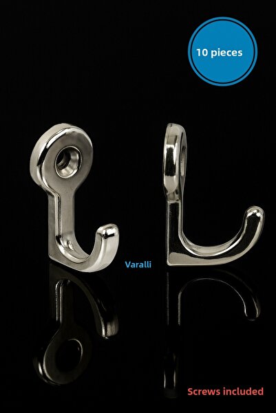 Varalli Umeraș decorativ pentru o singură ceașcă, argintiu strălucitor, dimensiune mică – 2 cm Set de 10 umerașe metalice