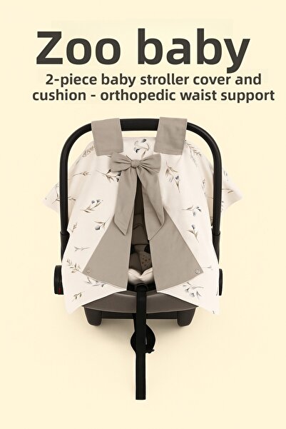 Zuu Baby Stroller Cover Set of 2 | Baby Stroller Cover + Orthopedic Lumbar Support Cushion