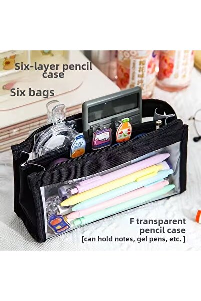 synshop Husă pentru creion de dimensiuni mari, cu mai multe compartimente, di...