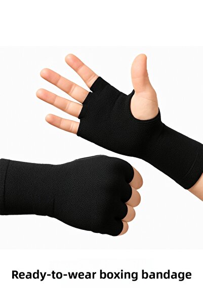 GAZELMANYA Επίδεσμος πυγμαχίας Μαύρος έτοιμος επίδεσμος γάντια φορεμένος επίδεσμος μποξ έτοιμος επίδεσμος μποξ έτοιμος περιτύλιγμα χεριών