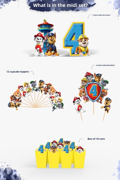 Hey Parti Paw Patrol Birthday Party Set (3 Years Old - 4 Years Old Paw Patrol Birthday Concept) - Midi