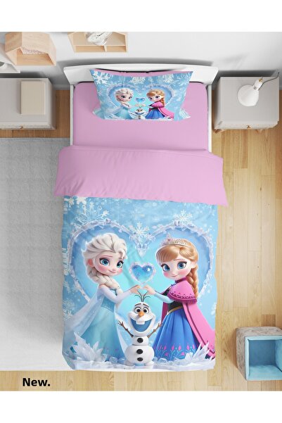 Erays Home Frozen Elsa Themed 3D Digital Printed Single Size Teenage Girl Children's Duvet Cover Set Sleeping Set