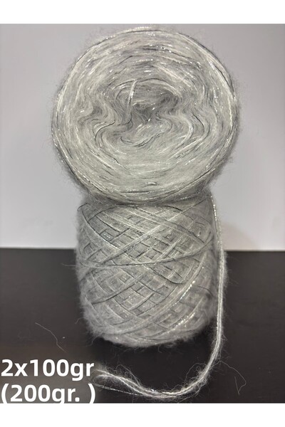 Ana&Kuzusu İplik خيط رمادي (2 طبقة) من نوع إليت موهر، لامع فضي (3 طبقات) تصمي...