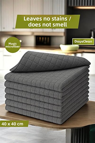 DaysClean 6 قطع من قماش التنظيف المصنوع من الألياف الدقيقة |   قماش زجاجي للم...
