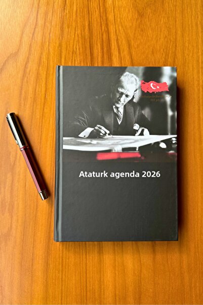 Chi-Chi Papers 2026 Daily Planner and Bordo Pen - Ataturk and Republic Themed - Teacher's Day Gift