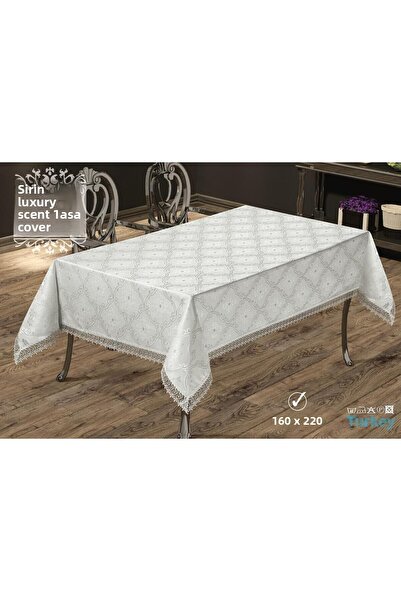 w white stars sports & wear Luxury Table Cloth - Stain Resistant - 160X220 cm Cute Brown-Brown with Lace