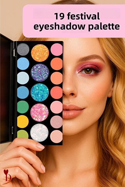 Dami Beauty New Music Festival Eyeshadow Glitter Makeup Palette of 19