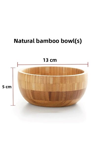 Qerhome Bamboo 2-Piece Salad Bowl, Presentation Bowl, Decorative Bowl, Nordic Bowl (Cş)