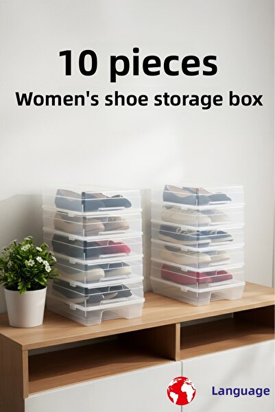 DRİPON TARIMSAL SULAMADA 10 NUMARA 10 Pcs Transparent Women's Shoes Storage B...
