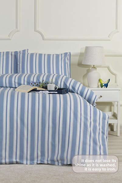 Elart Scatt Duvet Cover Set Single Fitted Sheet (160X220 cm) Blue