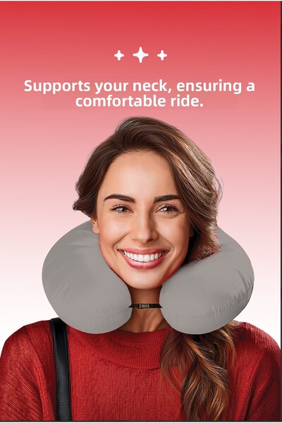 PUFYMAX Orthopedic Travel Pillow, Visco Neck Support Travel Pillow, Journey Pillow, Hypoallergenic (Grey)