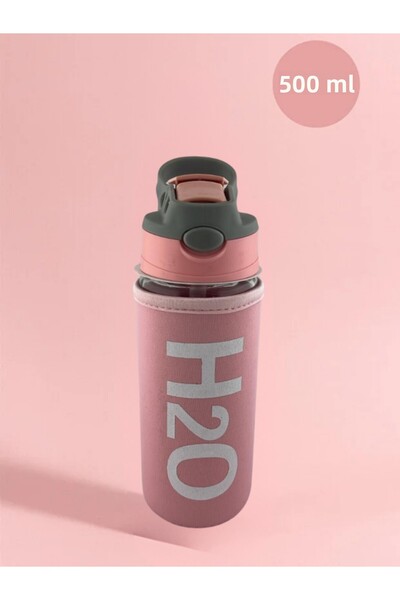 Tohana H2O Glass Flask with Straw and Cover 500 ml