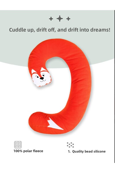 PUFYMAX Children's Pillow, Play Pillow, Sleeping Pillow, Activity Pillow, Sleeping Companion, 1St Quality Fleece Fabric (Fox)