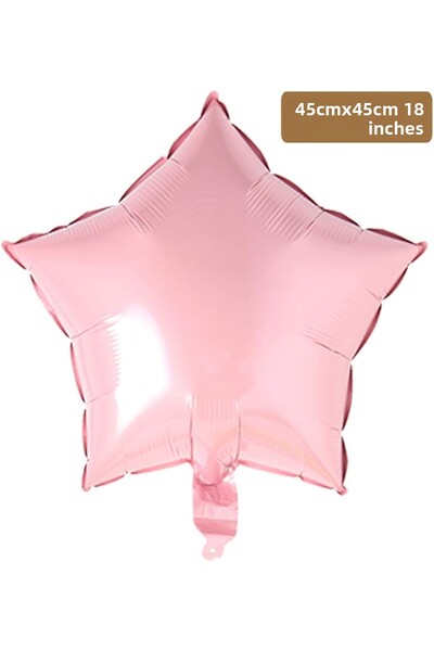 BALON DİYARI Light Pink Star Foil Balloon All Colors 45cm Stylish Image Compatible with Air and Helium