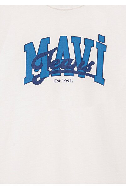 Mavi Jeans Printed Ecru T-Shirt Loose Fit / Relaxed Fit 6610373-70057