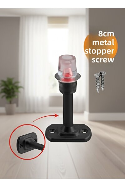 MH MiniHediye Door Handle Stopper Buffer Stopper Holder Grip Plastic Matte Black Stop Silicone 8 cm