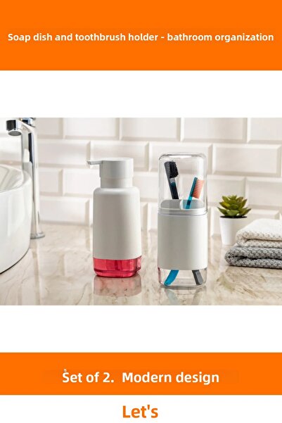 Letsii طقم حامل فرشاة أسنان مكون من قطعتين بتصميم عصري