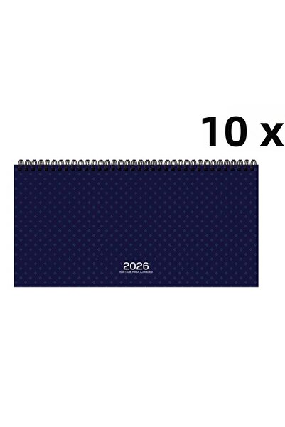 KESKİN COLOR 2026 Weekly Desk Calendar 16X33 cm Spiral Bound Lined 10 Pieces