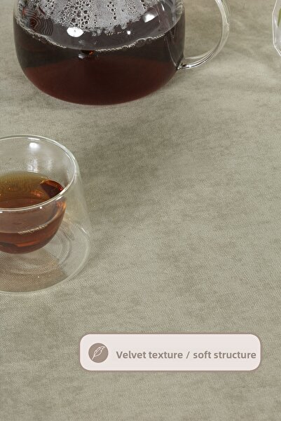 Elart Soft Tablecloth Velvet Rectangular (150X220 cm) Sage