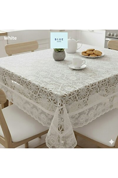 Blue Home 🆕 Lace Look Easy to Clean Non-Slip Liquid-Proof Hole-Free Pvc Tablecloth 120 cm X 150 cm