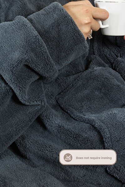 Elart Enjoy Tv Blanket Wellsoft Hooded Wearable Unisex over Size (80X110 cm) Anthracite