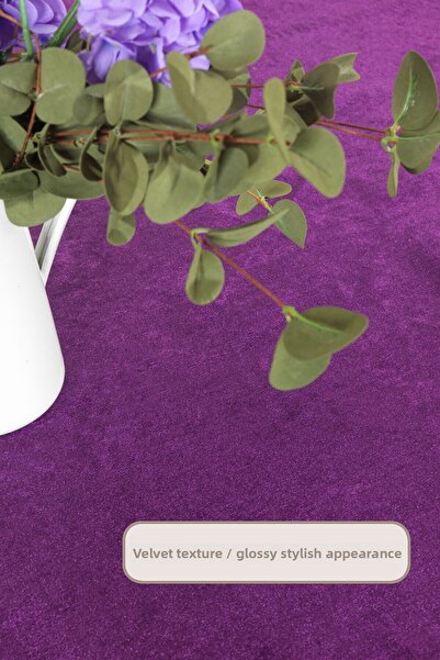 Elart Velvet Tablecloth Rectangular (150X220 cm) Purple
