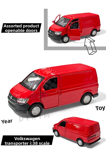 YILDIRIM OYUNCAK 1:18 Scale Collectible Metal Toy Car 12 cm - Volkswagen Model Transporter with Openable Doors