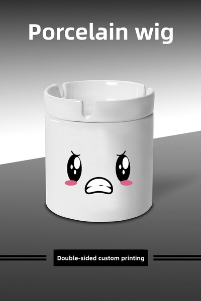 sartre art منفضة سجائر بتصميم تعبيرات وجه الإيموجي