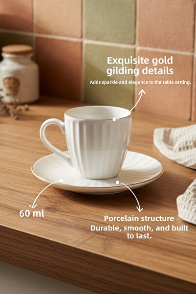 Bambum Karizma 6-Piece Coffee Cup Set Gold