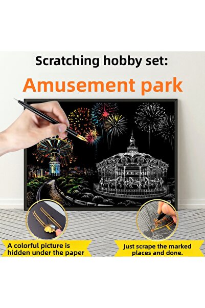 minyaturia Scratch Art Hobby Set – Scratch Pen and Extra Drawing Paper as a Gift – Scratch Painting Set